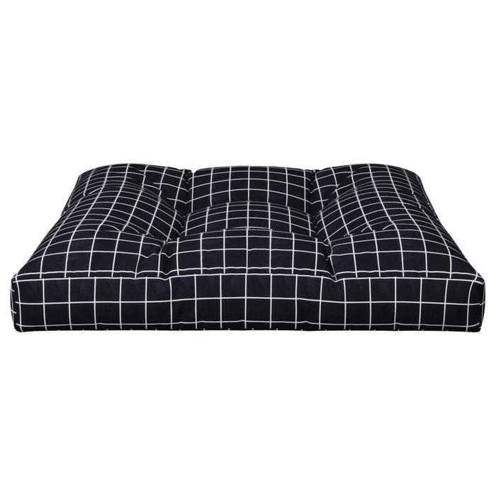 Pernă de paleți, negru, 70x70x12 cm, textil, model carouri WALTI