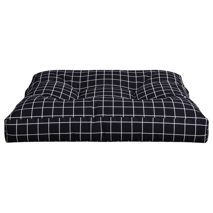 Pernă de paleți, negru, 70x70x12 cm, textil, model carouri WALTI