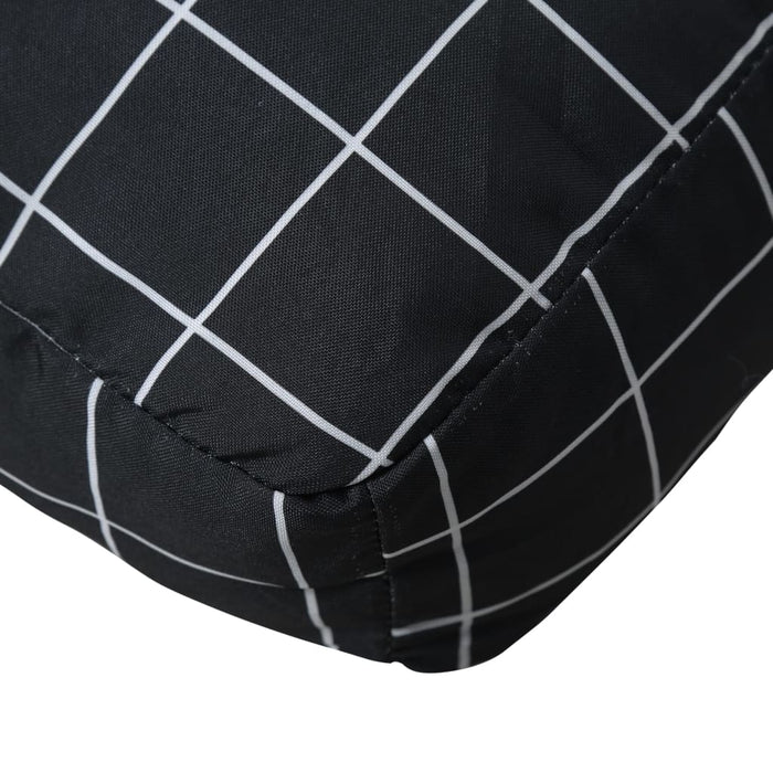 Pernă de paleți, negru, 70x70x12 cm, textil, model carouri WALTI