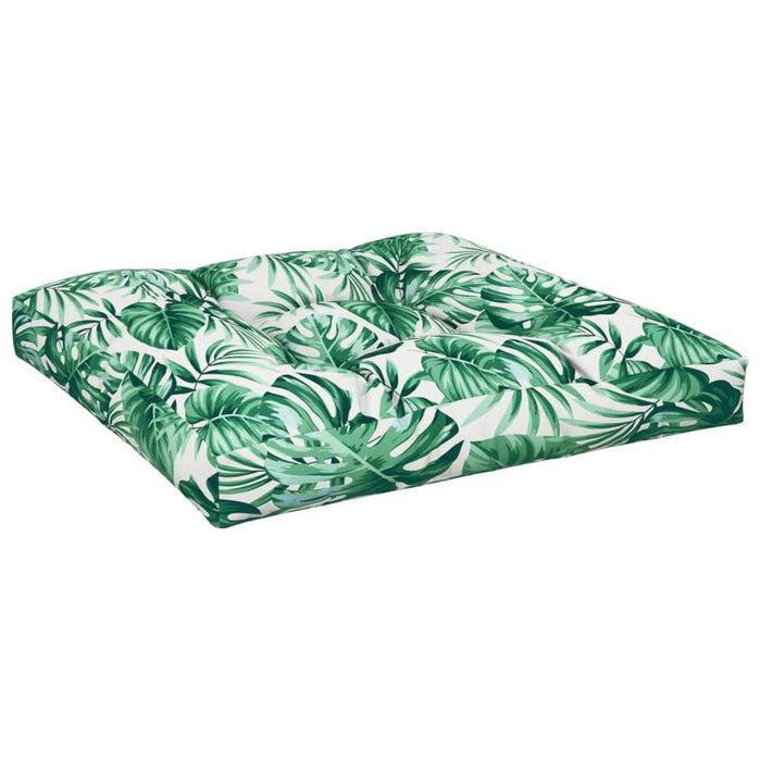 Pernă de paleți, 80x80x12 cm, textil, model frunze WALTI