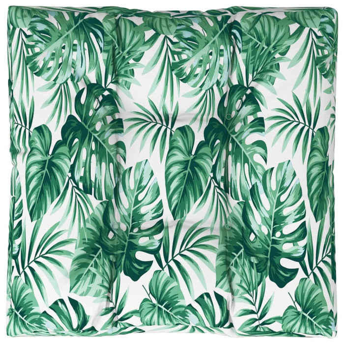 Pernă de paleți, 80x80x12 cm, textil, model frunze WALTI