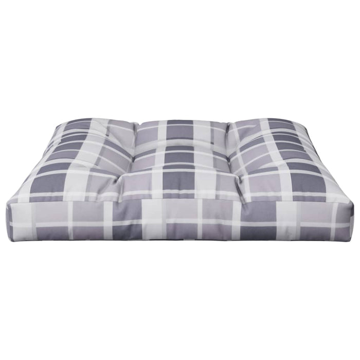 Pernă de paleți, gri carouri, 80x80x12 cm, material textil WALTI