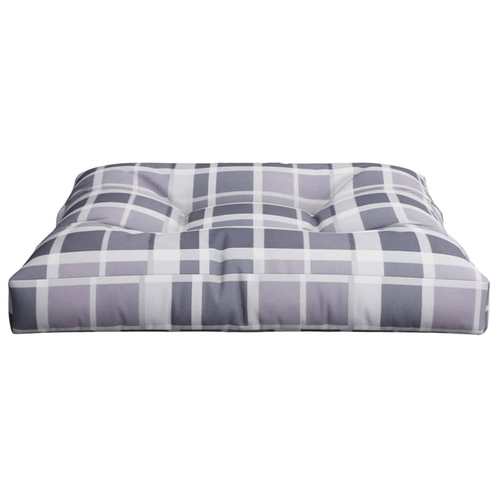Pernă de paleți, gri carouri, 80x80x12 cm, material textil WALTI
