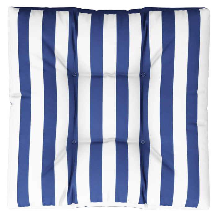 Pernă de paleți, albastru/alb, 80x80x12 cm, textil, dungi - WALTI WALTI