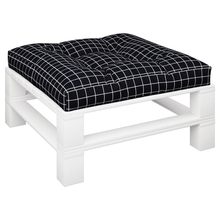 Pernă de paleți, negru, 80x80x12 cm, textil, model carouri - WALTI WALTI