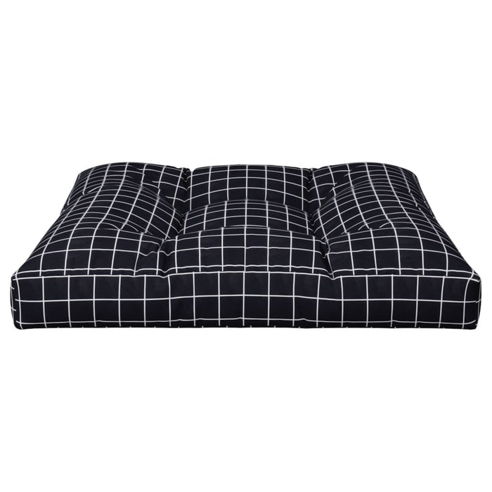 Pernă de paleți, negru, 80x80x12 cm, textil, model carouri - WALTI WALTI