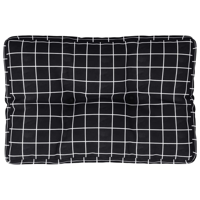 Pernă de paleți, negru, carouri, 60x40x12 cm, textil WALTI