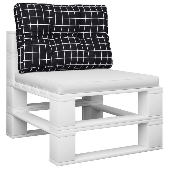 Pernă de paleți, negru, carouri, 60x40x12 cm, textil WALTI