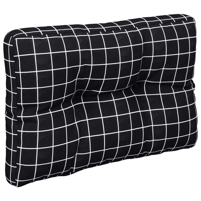 Pernă de paleți, negru, carouri, 60x40x12 cm, textil WALTI