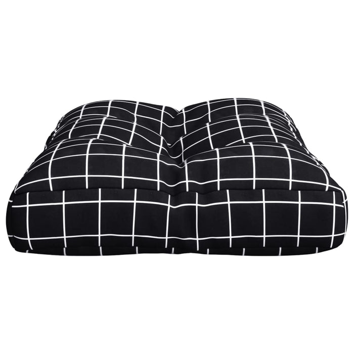 Pernă de paleți, negru, carouri, 60x40x12 cm, textil WALTI