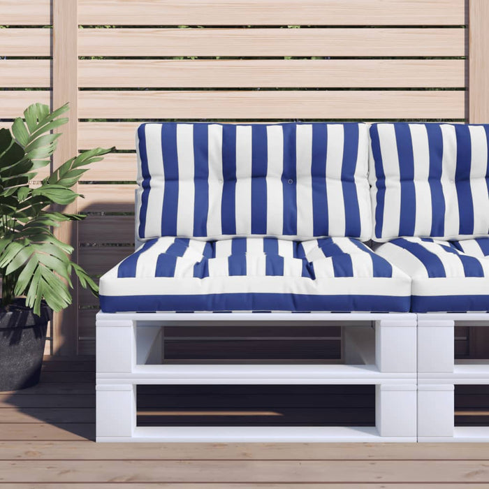 Pernă de paleți, albastru/alb, 80x40x12 cm, textil, dungi WALTI
