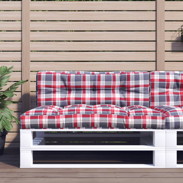 Pernă de paleți, roșu carouri, 120x40x12 cm, material textil - WALTI WALTI