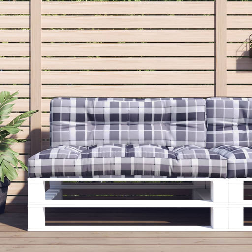 Pernă de paleți, gri carouri, 120x40x12 cm, material textil - WALTI WALTI