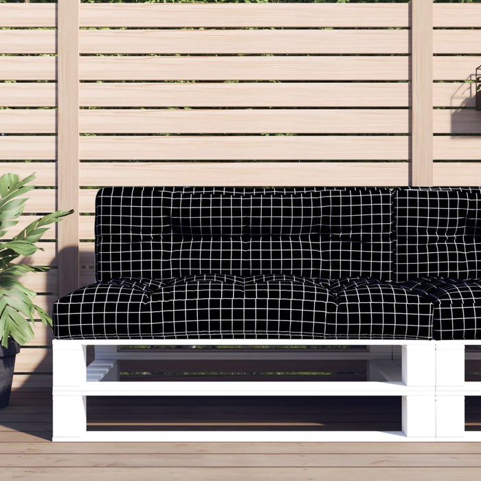 Pernă de paleți, negru carouri, 120x40x12 cm, textil - WALTI WALTI