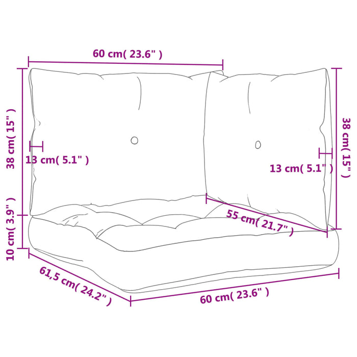 Perne de paleți, 3 buc., roșu vin, material textil - WALTI WALTI