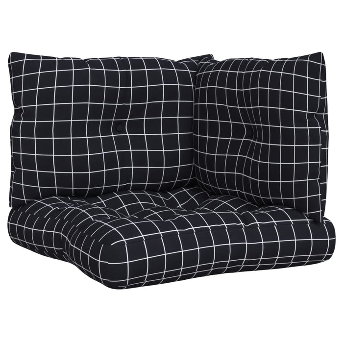 Perne pentru paleți, 3 buc, negru, model carouri, textil oxford WALTI