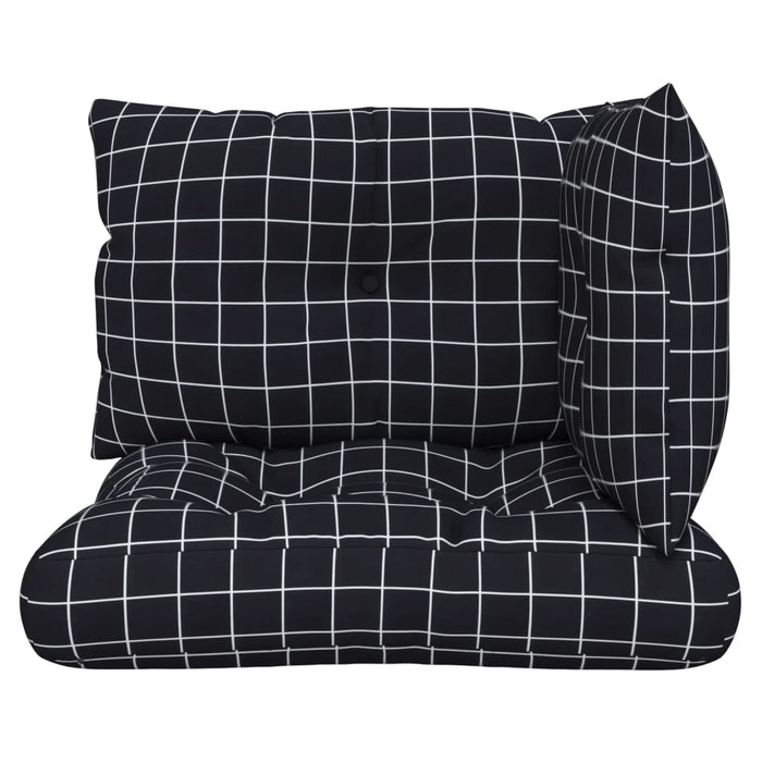 Perne pentru paleți, 3 buc, negru, model carouri, textil oxford WALTI