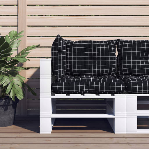 Perne pentru paleți, 3 buc, negru, model carouri, textil oxford - WALTI WALTI