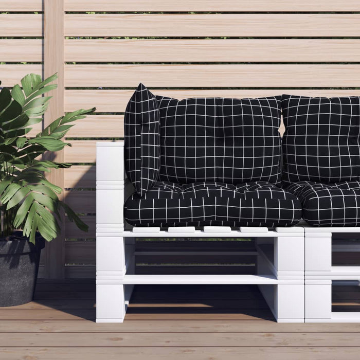 Perne pentru paleți, 3 buc, negru, model carouri, textil oxford WALTI