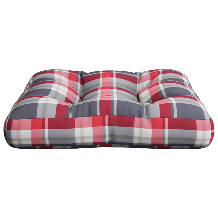 Pernă pentru paleți, roșu carouri, 58x58x10 cm, textil - WALTI WALTI