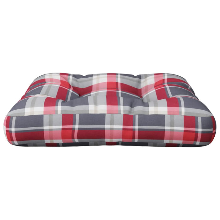Pernă pentru paleți, roșu carouri, 58x58x10 cm, textil - WALTI WALTI