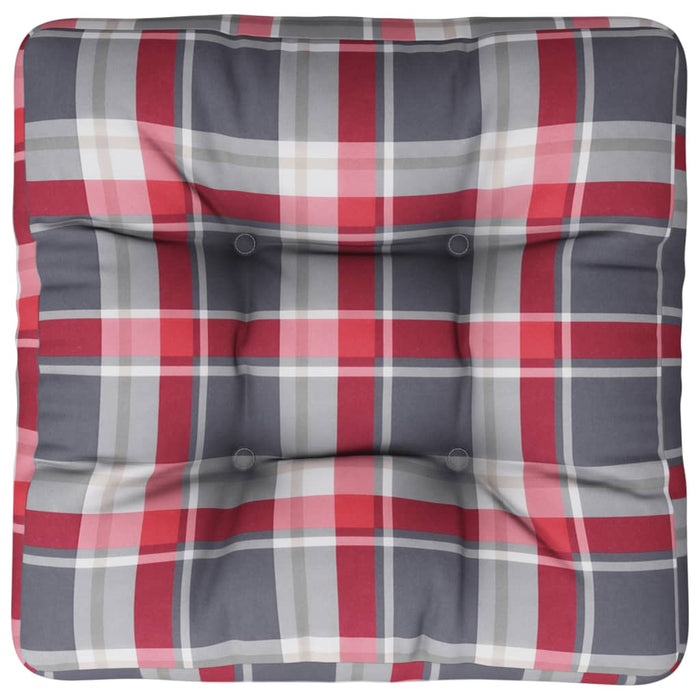 Pernă pentru paleți, roșu carouri, 58x58x10 cm, textil - WALTI WALTI
