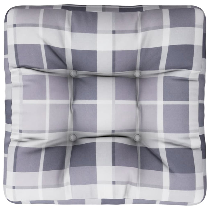 Pernă pentru paleți, carouri gri, 58x58x10 cm, textil - WALTI WALTI