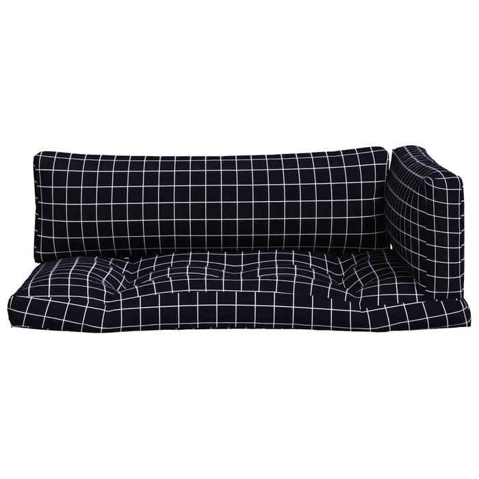 Perne pentru paleți, 3 buc, negru, model carouri, textil oxford - WALTI WALTI