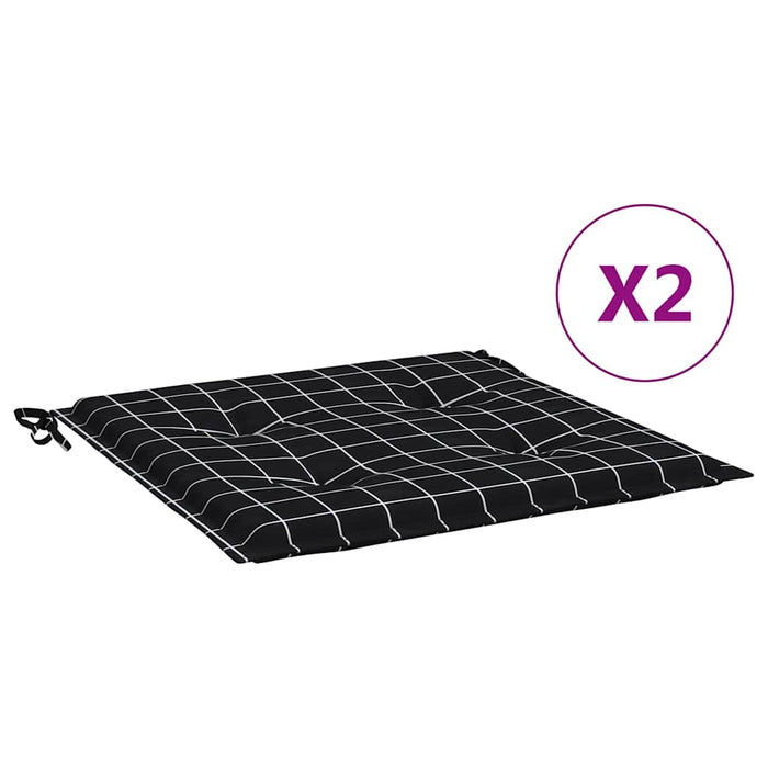 Perne scaun grădină 2 buc negru model carouri 40x40x4 cm textil - WALTI WALTI
