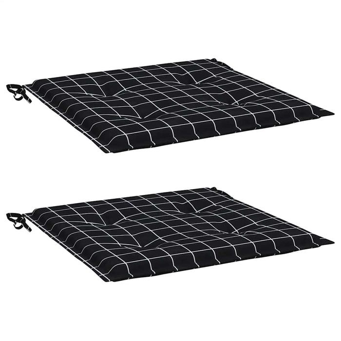 Perne scaun grădină 2 buc negru model carouri 40x40x4 cm textil - WALTI WALTI