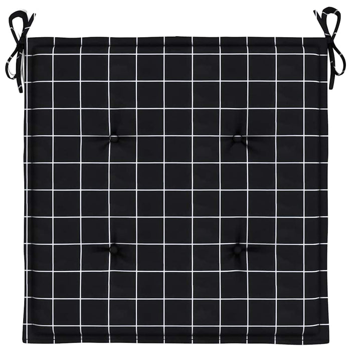Perne scaun grădină 2 buc negru model carouri 40x40x4 cm textil - WALTI WALTI