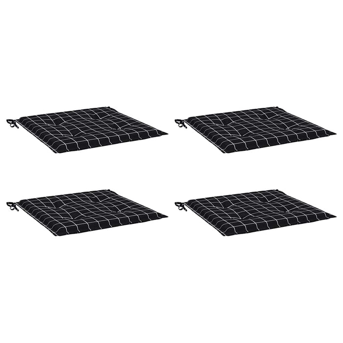 Perne scaun grădină 4 buc negru model carouri 40x40x4 cm textil - WALTI WALTI
