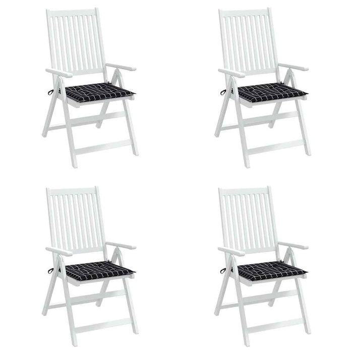 Perne scaun grădină 4 buc negru model carouri 40x40x4 cm textil - WALTI WALTI