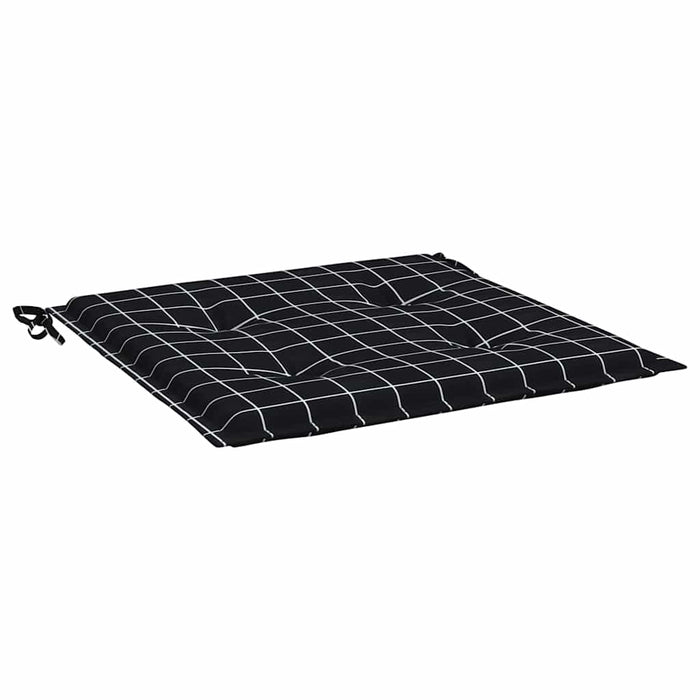 Perne scaun grădină 4 buc negru model carouri 40x40x4 cm textil - WALTI WALTI
