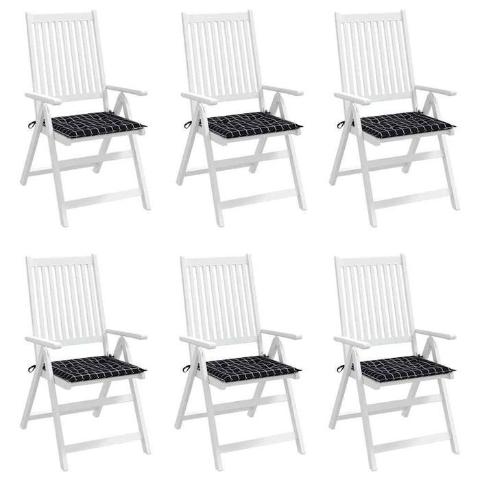 Perne scaun grădină 6 buc negru model carouri 40x40x4 cm textil - WALTI WALTI