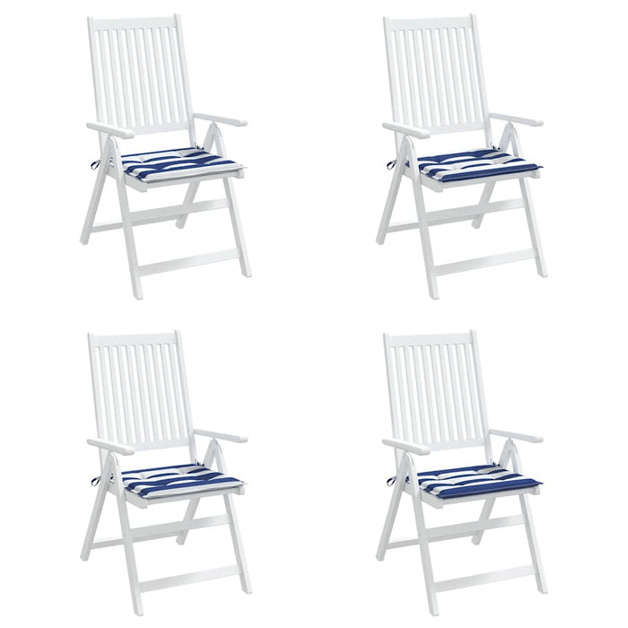 Perne scaun grădină 4 buc dungi albastru&alb 50x50x4 cm, textil WALTI