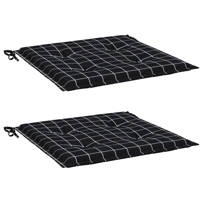 Perne scaun grădină carouri negre, 2 buc. 50x50x4 cm, textil - WALTI WALTI