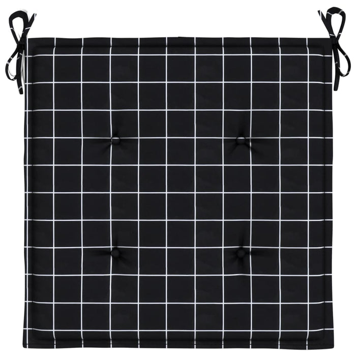 Perne scaun grădină carouri negre, 2 buc. 50x50x4 cm, textil - WALTI WALTI