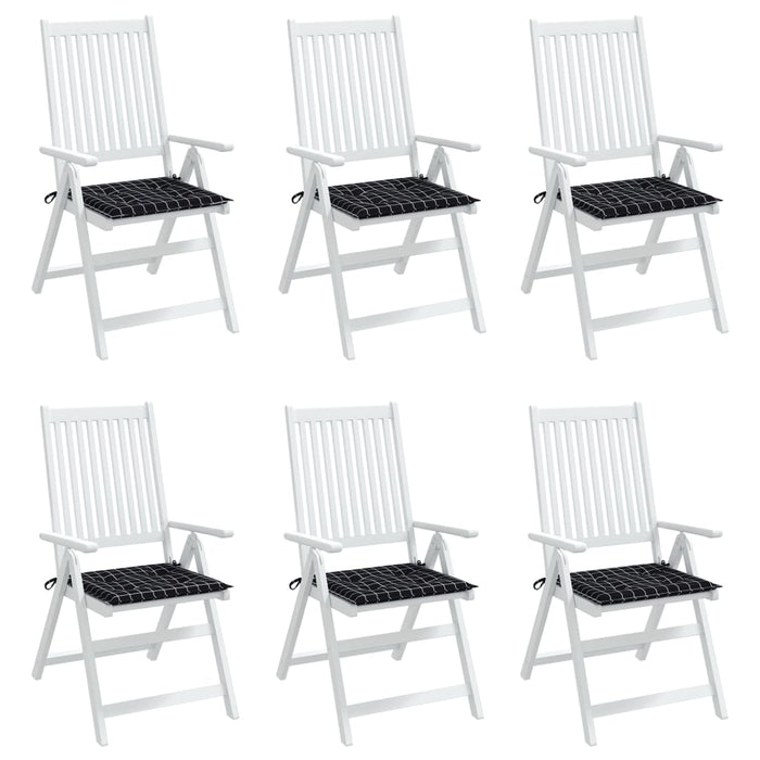 Perne scaun grădină carouri negre, 6 buc. 50x50x4 cm, textil - WALTI WALTI