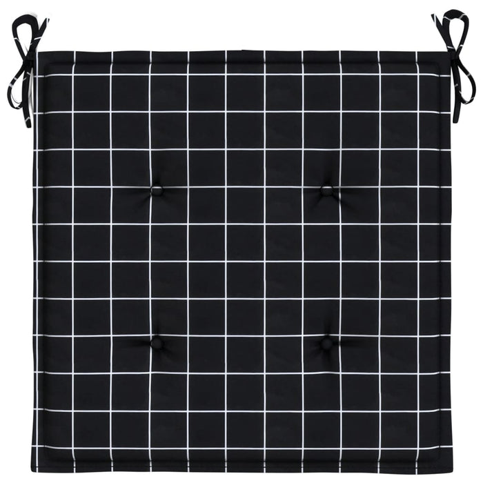 Perne scaun grădină carouri negre, 6 buc. 50x50x4 cm, textil - WALTI WALTI