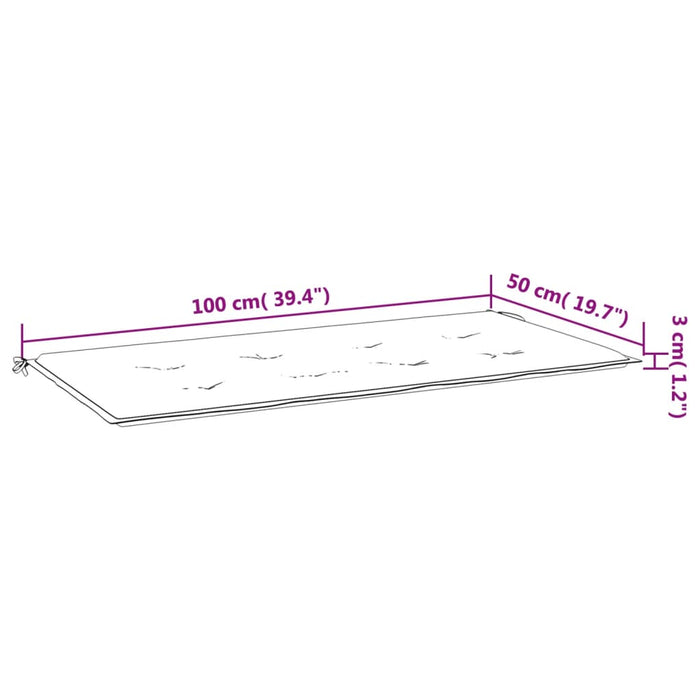 Pernă bancă de grădină model frunze, 100x50x3 cm, textil oxford WALTI