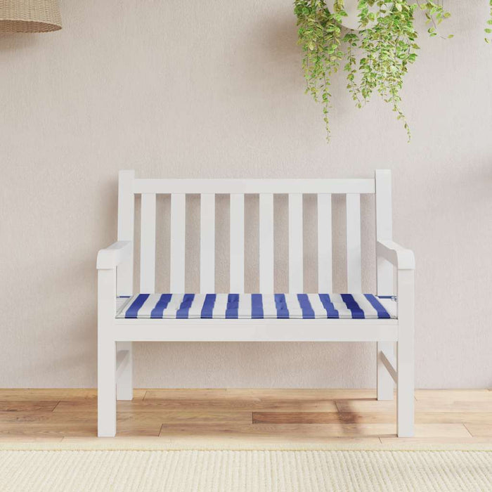 Pernă bancă grădină, albastru&alb, 120x50x4 cm, textil oxford WALTI