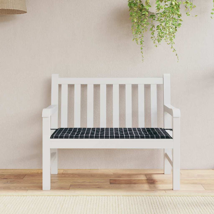 Pernă bancă de grădină negru carouri 120x50x4cm textil oxford WALTI