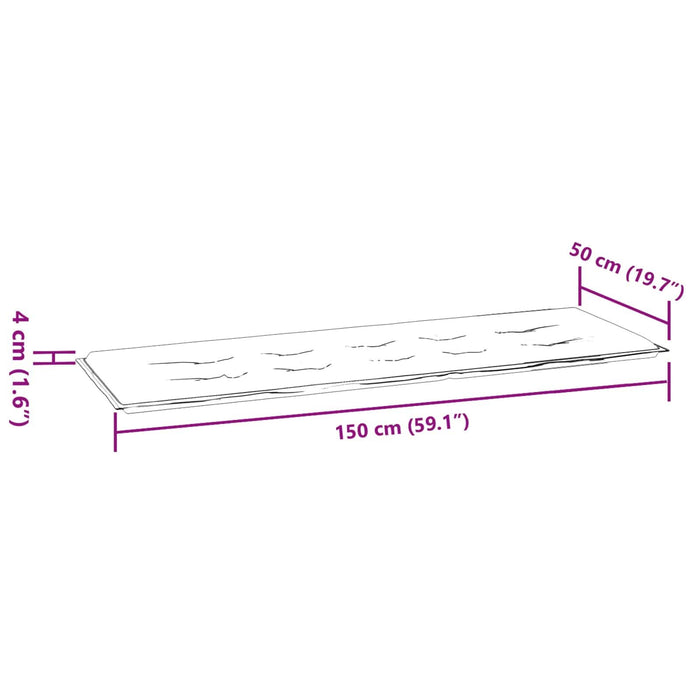 Pad pentru Bancă model frunze 150 x 50 x 3 cm Material Oxford - WALTI WALTI
