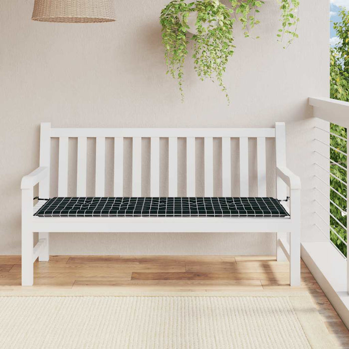Pernă bancă de grădină negru carouri 150x50x4 cm textil oxford WALTI