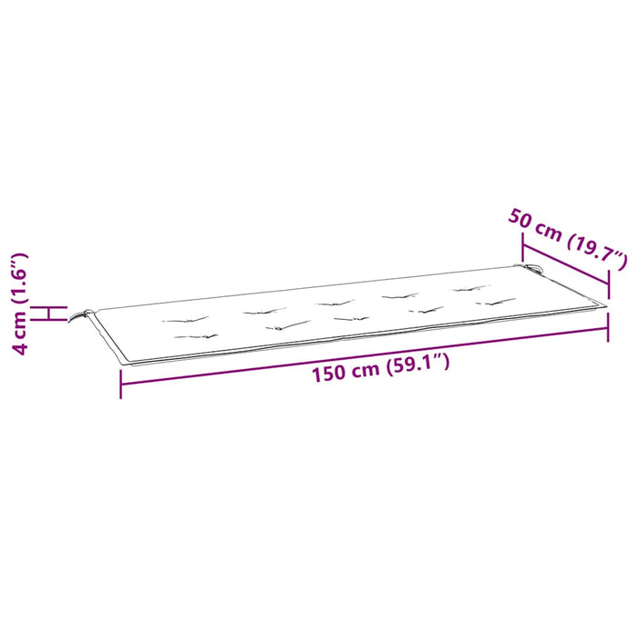 Pernă de bancă de grădină multicolor 150x50x4 cm textil oxford WALTI