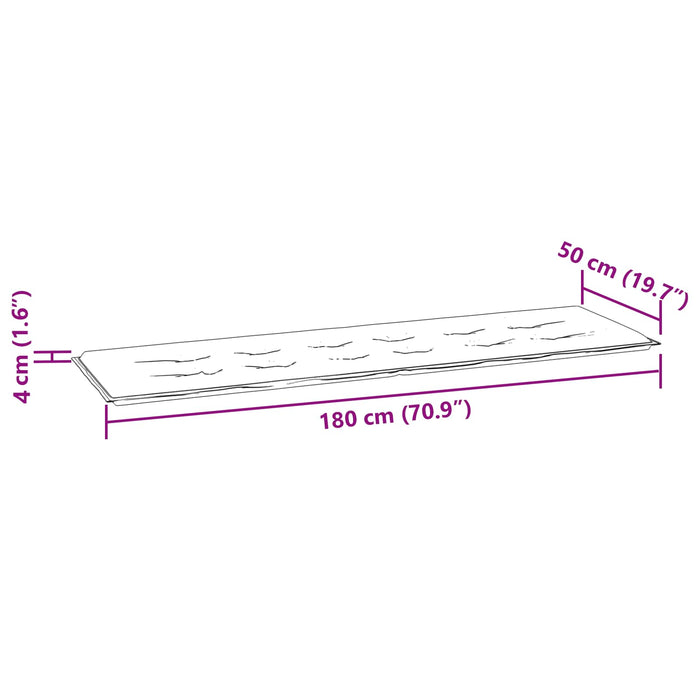 Pad pentru Bancă Carouri Negre 150 x 50 x 3 cm Material Oxford - WALTI WALTI