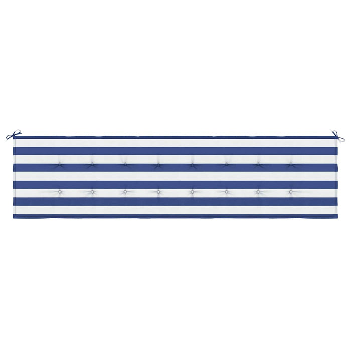 Pernă bancă de grădină, dungi albastru/alb, 200x50x4 cm, textil WALTI