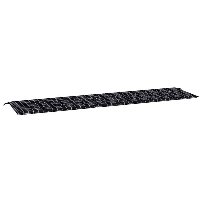 Pernă bancă de grădină, negru carouri, 200x50x4 cm, textil WALTI