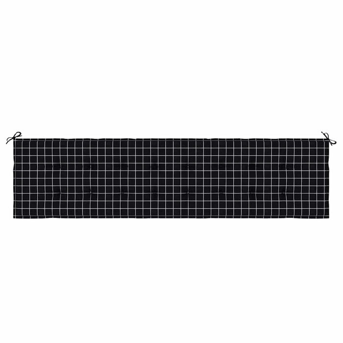 Pernă bancă de grădină, negru carouri, 200x50x4 cm, textil WALTI
